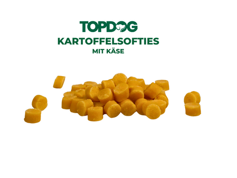 TOPDOG Kartoffel Softies mit Käse – Trainingssnack für Hunde (200 g, halbsoft)