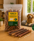 TOPDOG Rinderkopfhaut 20–30 cm – Naturkauartikel für Hunde (100 % Rind, ohne Zusatzstoffe)