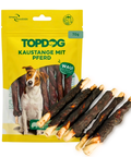 TOPDOG Kaustange mit Pferd – Kausnack für Hunde (70 g, Pferdefleisch mit Rinderhaut)