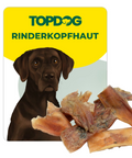 TOPDOG Rinderkopfhaut 8–10 cm – Naturkauartikel für Hunde (mundgerechte Stücke, ohne Zusatzstoffe)