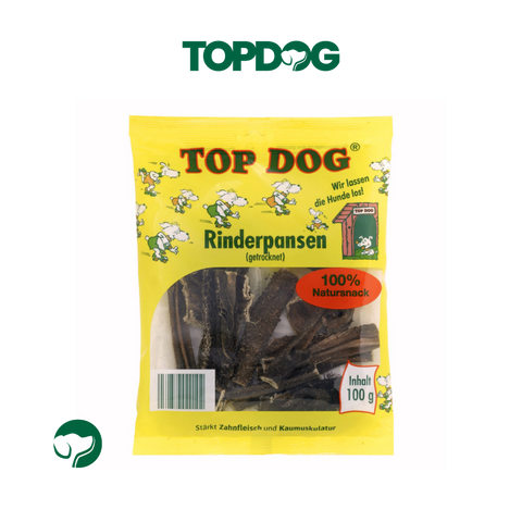 TOPDOG Rinderpansen 10 × 100 g – Naturkauartikel für Hunde (Portionsbeutel, ohne Zusatzstoffe)
