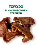 TOPDOG Schweineohren Streifen – Naturkauartikel aus eigener Herstellung (1 kg, ohne Zusatzstoffe)