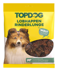 TOPDOG Lobhappen Rinderlunge – Trainingssnack für Hunde (70 g, 100 % Rinderlunge)