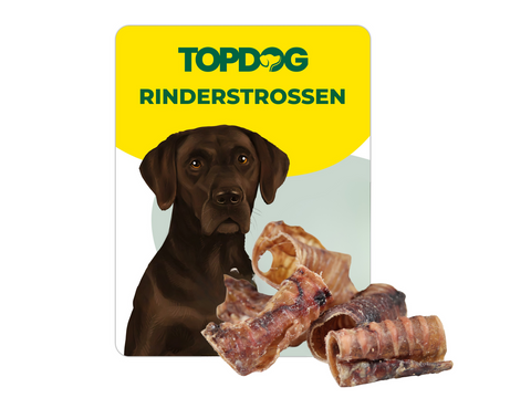 TOPDOG Rinderstrossen – Naturkauartikel für Hunde (100 % Rind, ohne Zusatzstoffe)