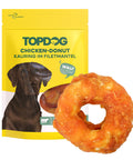 TOPDOG Chicken-Donut Dental Care – Kausnack für Hunde (Rinderhaut mit Hühnerbrustfilet, zuckerfrei)