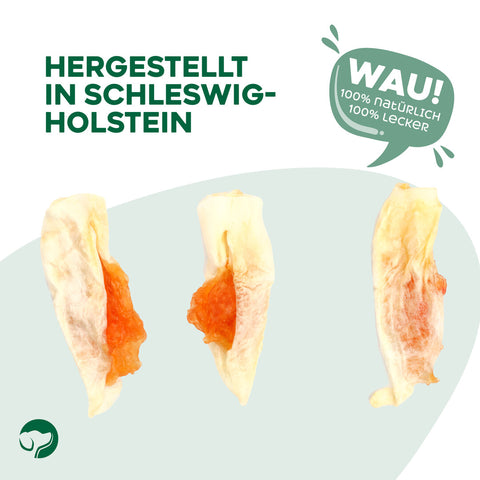 TOPDOG Kaninchenohren mit Hühnerfilet – Kausnack für Hunde (70 g, ohne Zusatzstoffe)