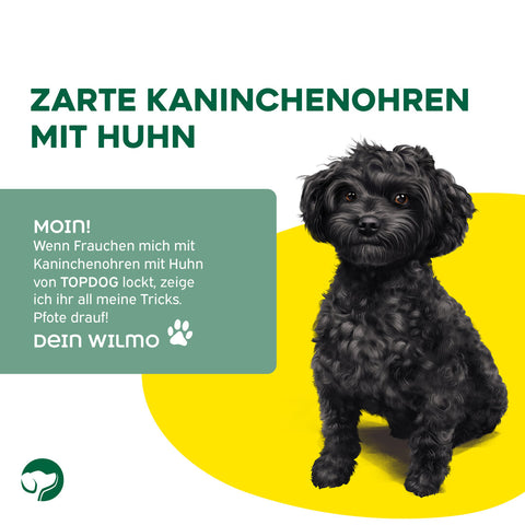 TOPDOG Kaninchenohren mit Hühnerfilet – Kausnack für Hunde (70 g, ohne Zusatzstoffe)