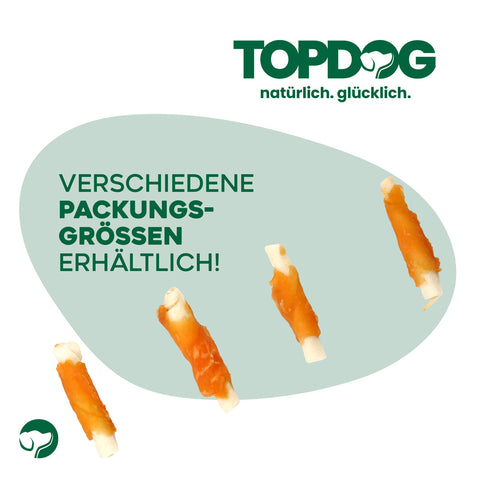 TOPDOG Kaustange mit Huhn Mini – Kausnack für kleine Hunde (70 g, zuckerfrei, getreidefrei)