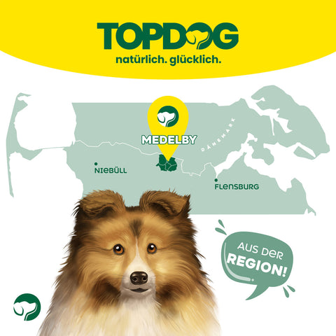 TOPDOG Lobhappen Rinderlunge – Trainingssnack für Hunde (70 g, 100 % Rinderlunge)
