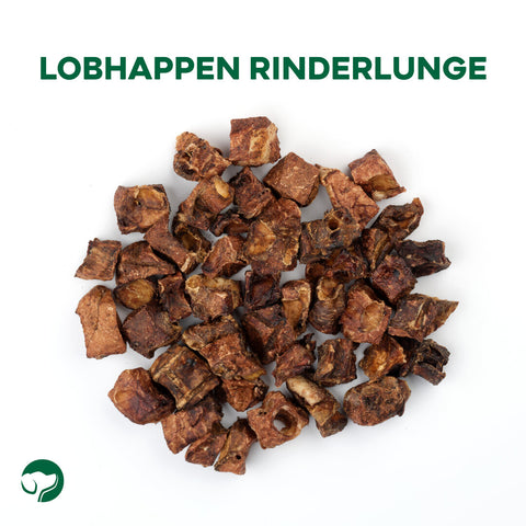 TOPDOG Lobhappen Rinderlunge – Trainingssnack für Hunde (70 g, 100 % Rinderlunge)