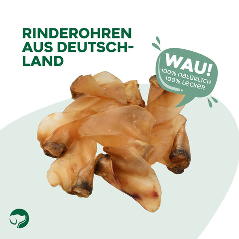 TOPDOG Rinderohren naturbelassen – Naturkauartikel für Hunde (ohne Zusatzstoffe)