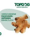 TOPDOG Rinderohren naturbelassen – Naturkauartikel für Hunde (ohne Zusatzstoffe)