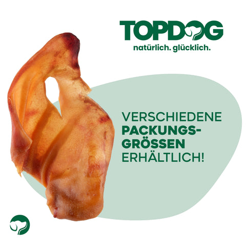 TOPDOG Schweineohren – Naturkauartikel aus eigener Herstellung (ohne Zusatzstoffe)