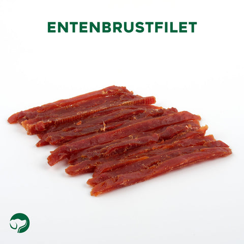 TOPDOG Entenbrustfilet in Streifen – Trainingssnack für Hunde (80 g, 96,8 % Ente)