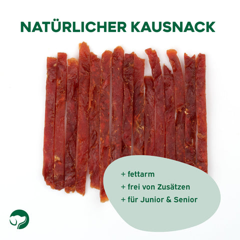 TOPDOG Entenbrustfilet in Streifen – Trainingssnack für Hunde (80 g, 96,8 % Ente)