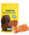TOPDOG Hühnerbrustfilet in Streifen – Trainingssnack für Hunde (80 g, 96,8 % Huhn)
