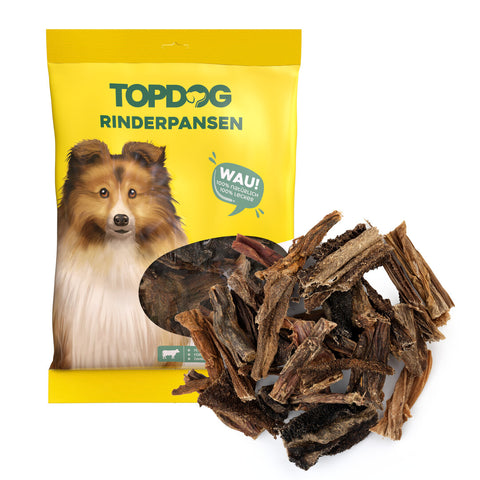 TOPDOG Rinderpansen getrocknet – Naturkauartikel für Hunde (1 kg, ohne Zusatzstoffe)
