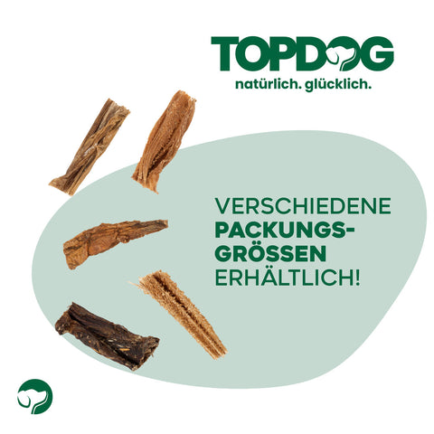 TOPDOG Rinderpansen getrocknet – Naturkauartikel für Hunde (1 kg, ohne Zusatzstoffe)