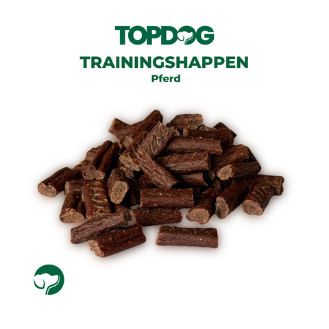 TOPDOG Trainingshappen Pferd – Trainingssnack für Hunde (70 g, 91 % Pferdefleisch)