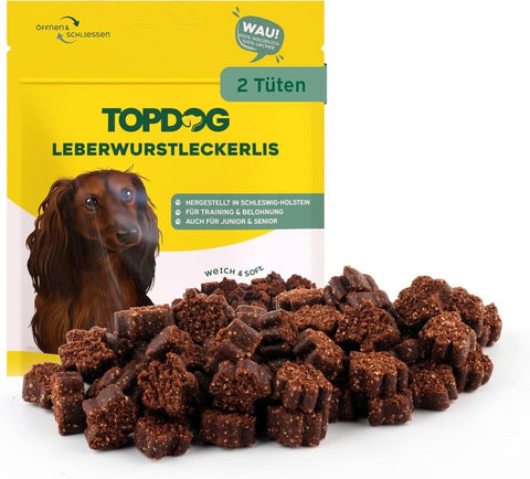 TOPDOG Probierpaket für kleine Hunde – 4 Beutel Naturkauartikel und Trainingssnacks